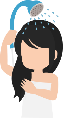 After-shower recommended for certain types of onsen water
